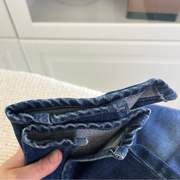 AMO Twist Low/Mid Rise Straight Leg Denim Jeans Split Cuff | True Blue | Size 26 - Picture 10 of 10